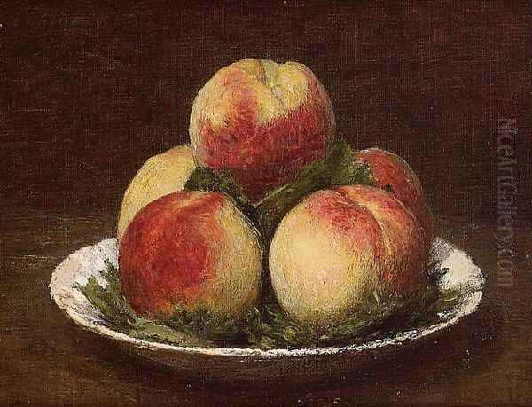 Peaches I Oil Painting by Ignace Henri Jean Fantin-Latour