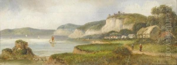 Felskuste Mit Dorf Und Staffage Oil Painting by Gabriel Thompson