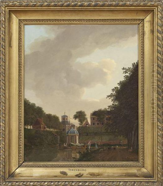 A View Of The Witte Vrouwenpoort With The Suikerhuis, Utrecht Oil Painting by Gerrit Toorenburg