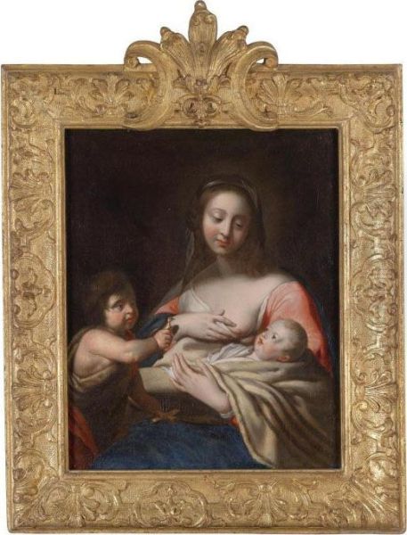 The Virgin And Child With The Infant Baptist Oil Painting by Niccolo Tornioli