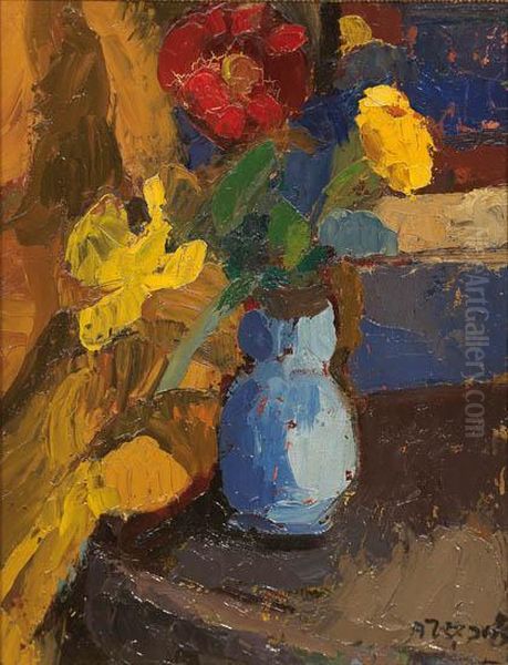 Jarron Con Flores Oil Painting by Georges-Albert Tresch