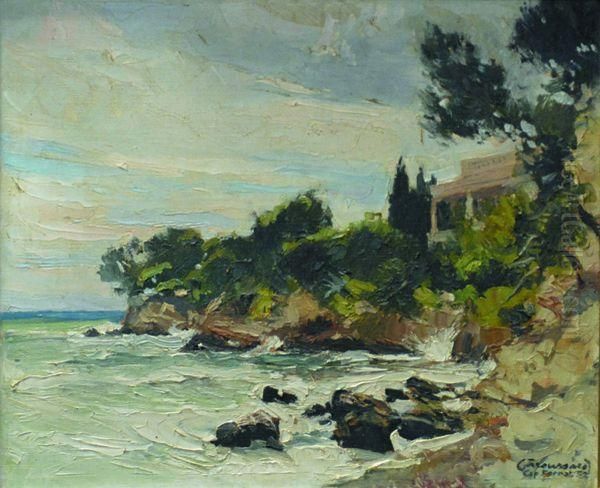 Cap Ferrat Oil Painting by Henri Georges Troussard