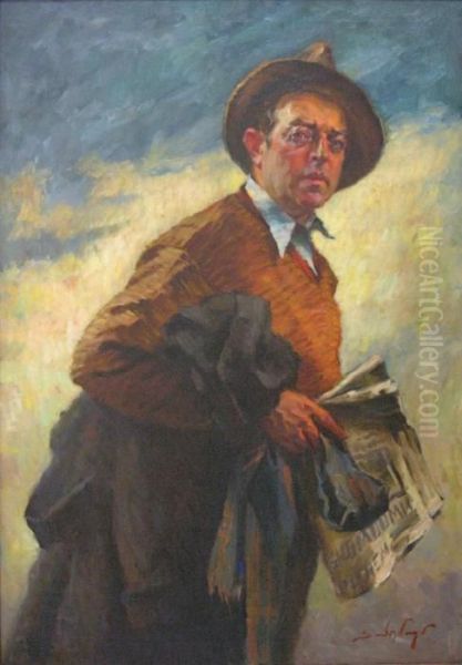 Autoportrait Oil Painting by Sandor Vago