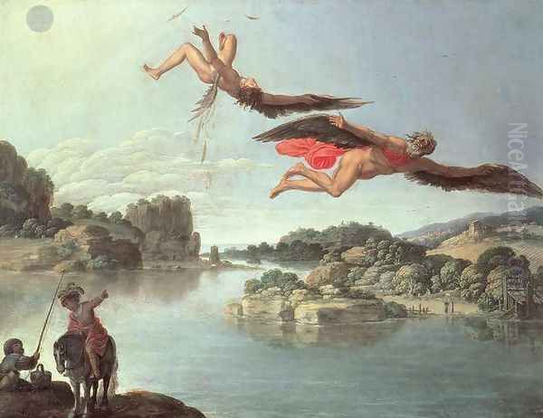 The Fall of Icarus Oil Painting by Carlo Saraceni