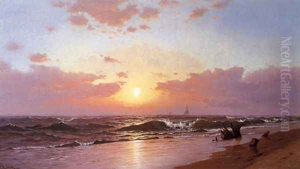 Sunrise, Barnegat Beach, New Jersey Oil Painting by Francis Augustus Silva