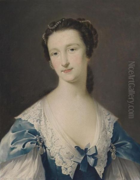 Portrait Of Miss Ackland Oil Painting by Pieter van Bleeck