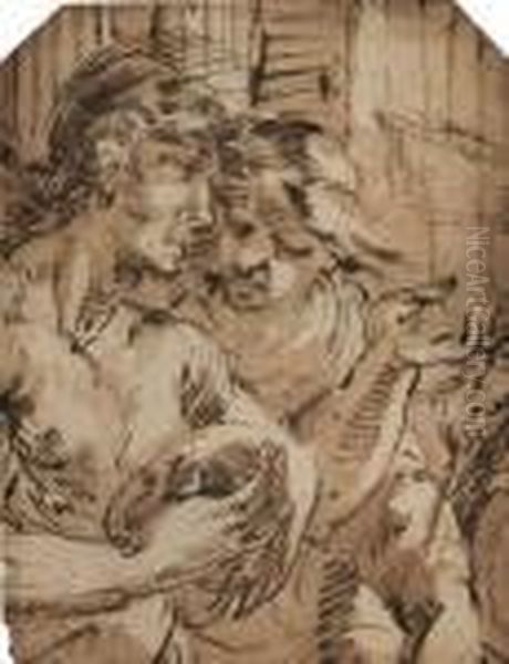 Deux Personnages En Buste Oil Painting by Jan Phillipsz Van Bouckhorst