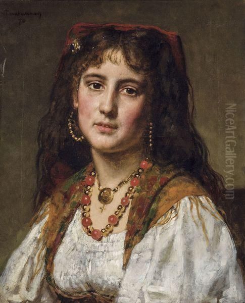 Femme Italienne Oil Painting by Pierre Van Havermaet