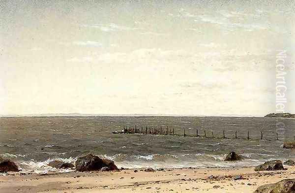 New England Beach Scene Oil Painting by John William Casilear