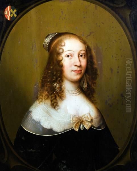 Portret Van Susanna Van De Muelen Oil Painting by Jan Rutgers Van Niwael