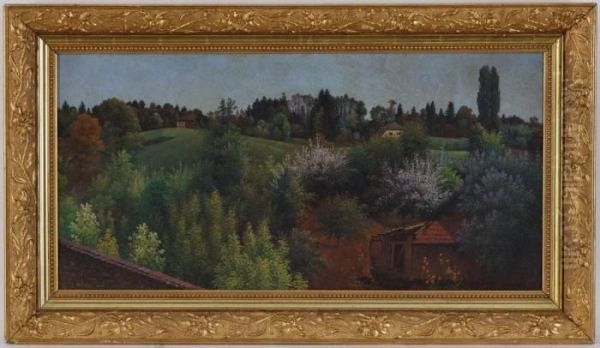 Paysage De Campagne Oil Painting by Alexis Vautier