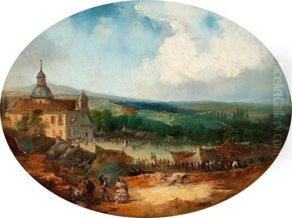 Paisaje Oil Painting by Eugenio Lucas Velazquez