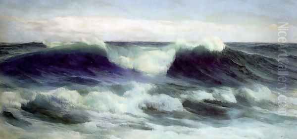 Breaking Waves Oil Painting by David James