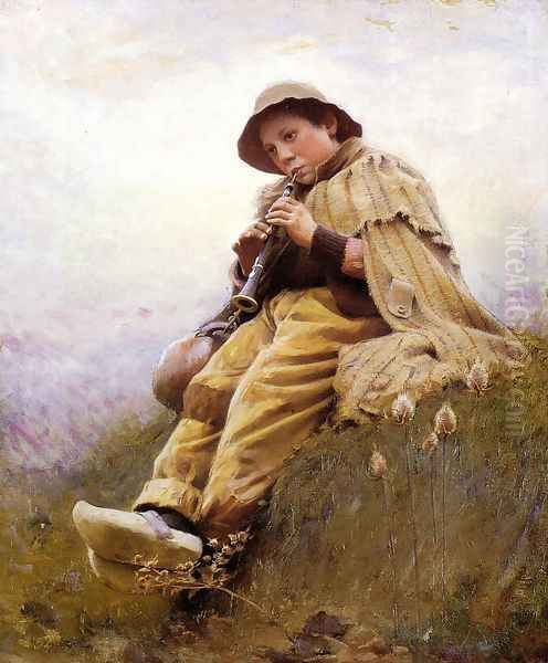 A Shepherd Boy Oil Painting by Charles Sprague Pearce