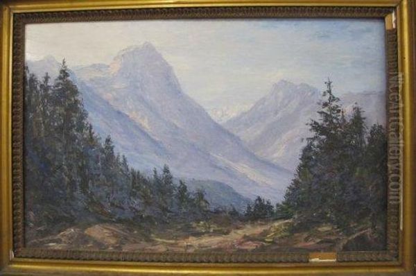 Le Massif De La Vanoise. Oil Painting by Emile Veron