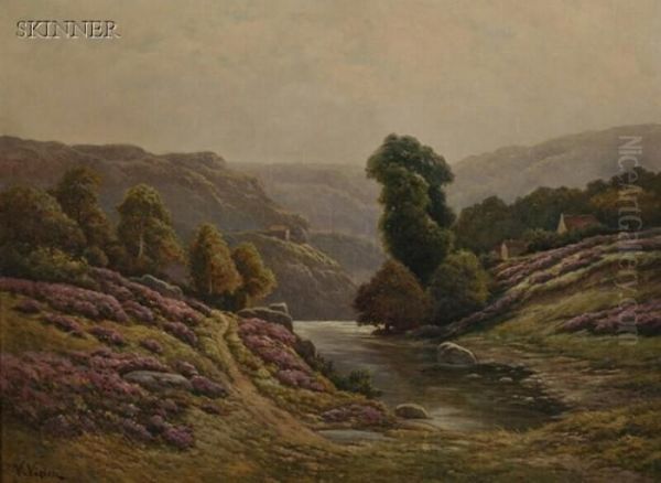 Scotch Heather, Near Loch Lomond Oil Painting by V. Vezien