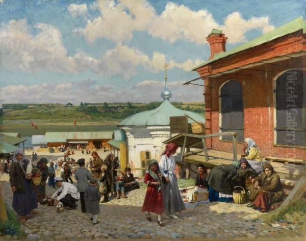 View Of Plios Oil Painting by Alexandr Vladimirovich Makovsky