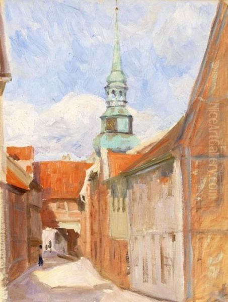 Kirche St. Cosmae Et Damiani In Stade Oil Painting by Julius Von Ehren