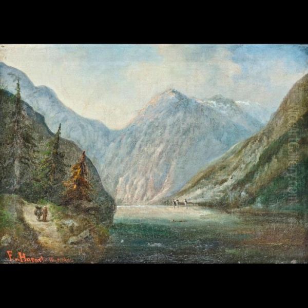 Lago Di Konigssee Oil Painting by Felix Freiherr Von Fuchs-Nordhoff