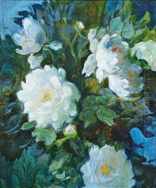 Peonies Oil Painting by Alexander Karl Fr. Von Otterstedt