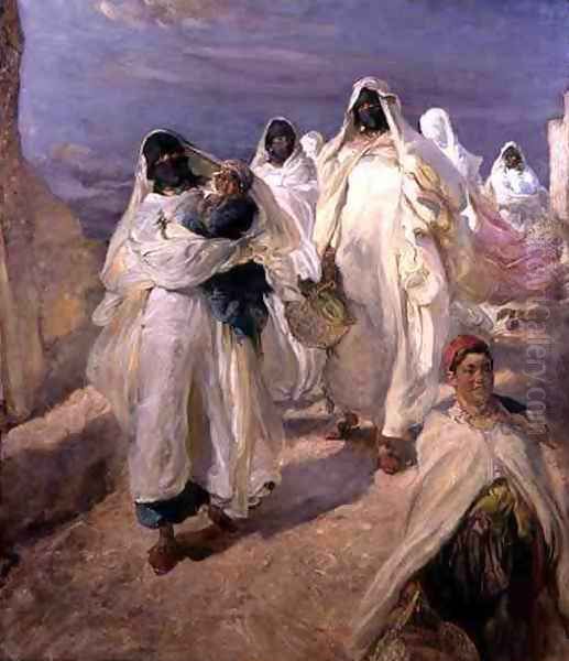 Tunisian Women Oil Painting by Edgar Bundy