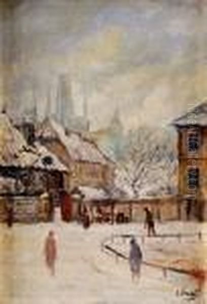 Stara Praha Oil Painting by Alois V. Vrany