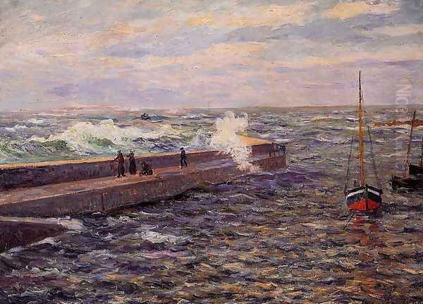 The Jetty at Pontivy, Morbihan Oil Painting by Maxime Maufra