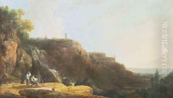 The Great Cascade and Villa of Maecenas at Tivoli Oil Painting by Richard Wilson