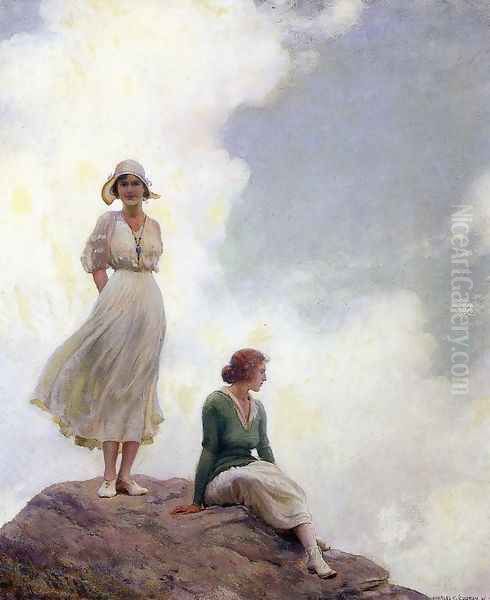 The Boulder Oil Painting by Charles Curran