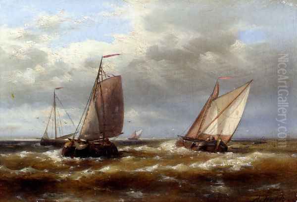 In Choppy Waters Oil Painting by Abraham Hulk Snr