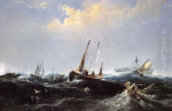 After the Storm on the Coast of Newfoundland Oil Painting by James Hamilton