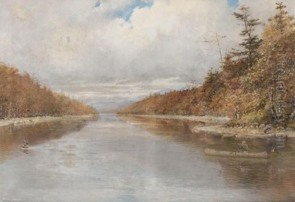 Landscape With Hunter Oil Painting by James Louis Weston