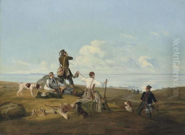 The Huntsmen's Rest Oil Painting by Friedrich Westphal