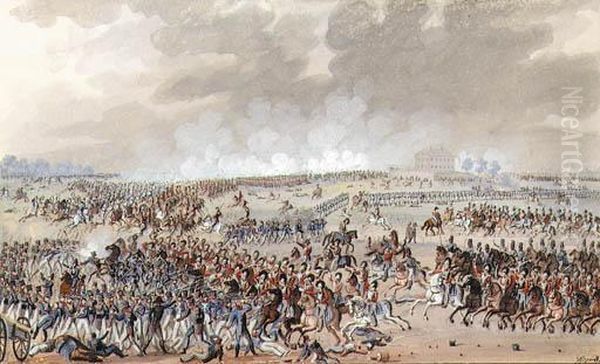 The Battle Of Waterloo Oil Painting by Sebastian Weygandt