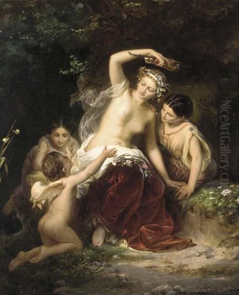 Diana With Her Companions Oil Painting by Wilhelm Wider