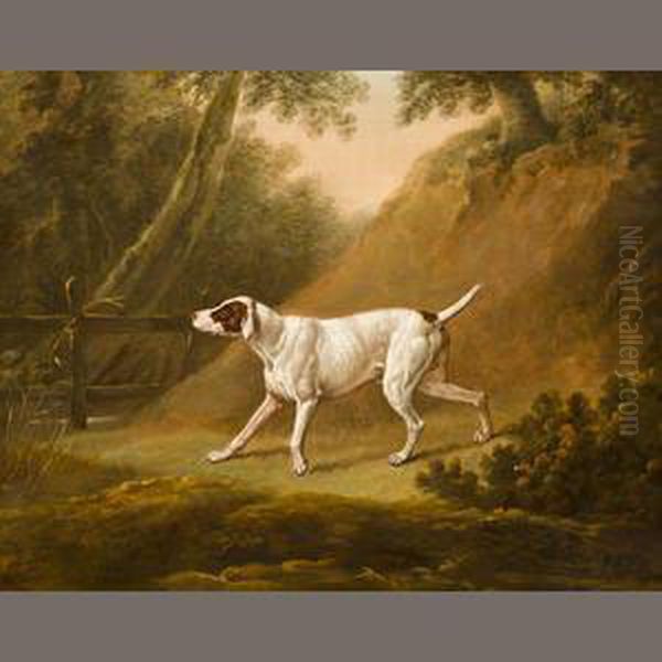 Brown And White Pointer Oil Painting by Thomas Fairbairn