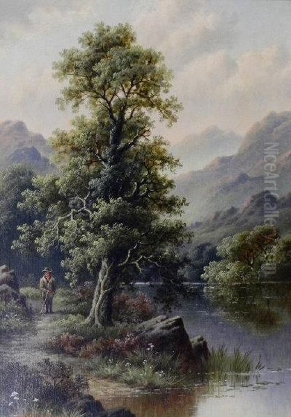 Derwentwater Oil Painting by David Horatio Winder