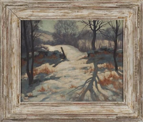 Forest Landscape Scene Oil Painting by George Winter