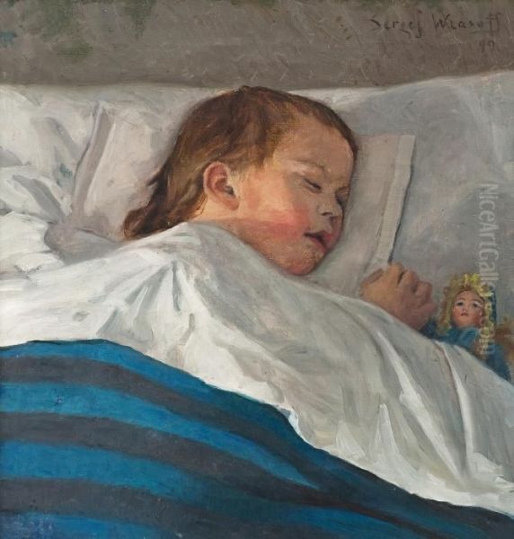 Sleeping Child Oil Painting by Sergei Wlasoff