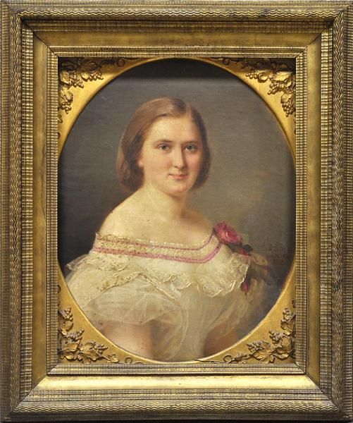 Portrait Einer Blonden Dame Oil Painting by Edmund Wodick