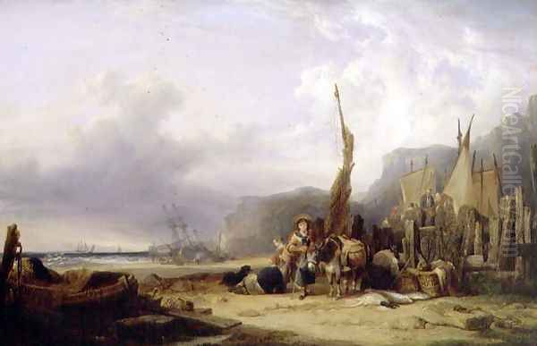 Coastal Scene Oil Painting by William Joseph Shayer