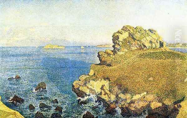 The Pointe de per Kiridec at Roscoff, Brittany Oil Painting by Theo van Rysselberghe