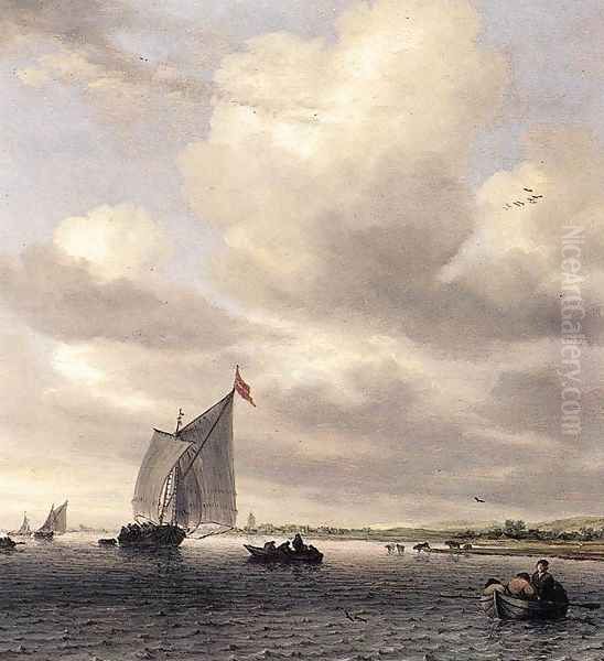 Seascape Oil Painting by Salomon van Ruysdael