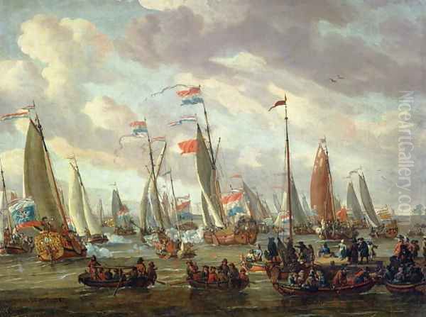 Tsar Peter I 1672-1725 visiting England in January 1698 Oil Painting by Abraham Storck