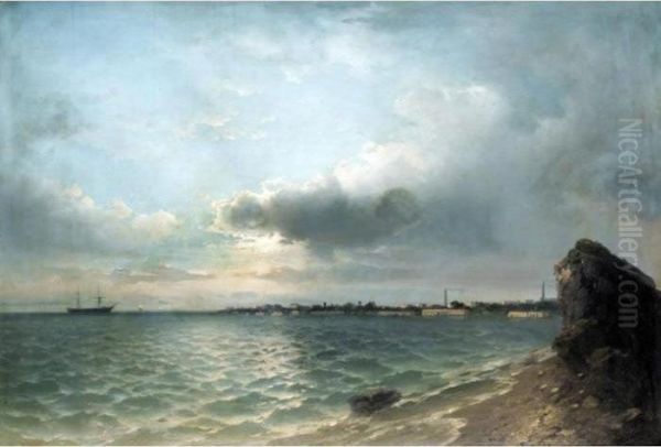 Clouds Gathering Over The Harbour Oil Painting by Ivan Konstantinovich Aivazovsky