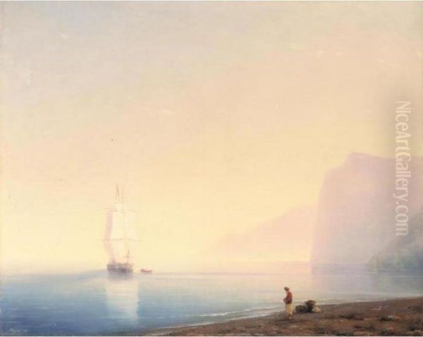 Sunrise Over Calm Waters Oil Painting by Ivan Konstantinovich Aivazovsky