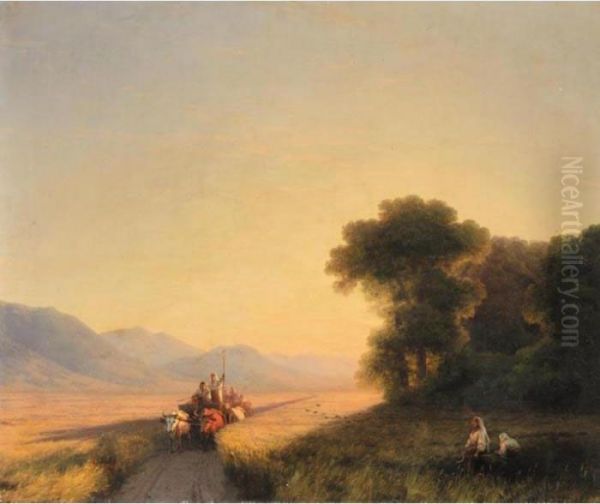 Daybreak Over The Cornfields Oil Painting by Ivan Konstantinovich Aivazovsky