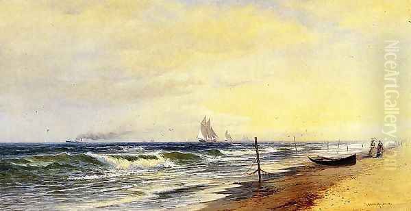 The Beach at Seabright Oil Painting by Francis Augustus Silva