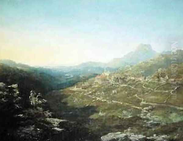 Ffestiniog 1870 Oil Painting by Edmund John Niemann, Snr.