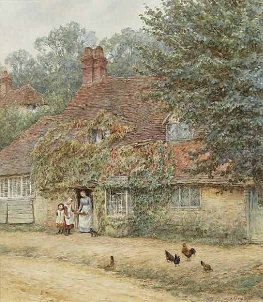 The Fish Shop, Haslemere Oil Painting by Helen Mary Elizabeth Allingham